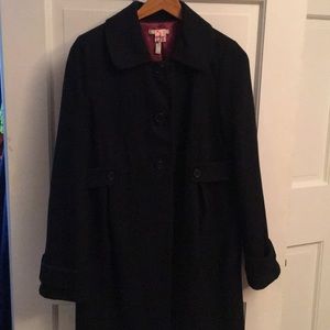 Black Wool Maternity Winter Coat